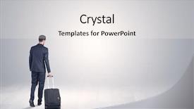  Presentation with space - Beautiful presentation theme featuring businessman in a white boundless backdrop and a  colored foreground