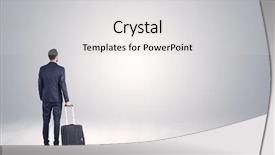  Presentation with space - PPT theme enhanced with businessman in a white boundless background and a  colored foreground