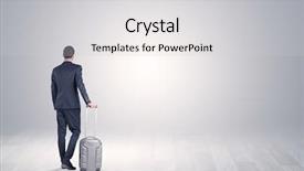  Presentation with space - Slides consisting of businessman in a white boundless background and a  colored foreground