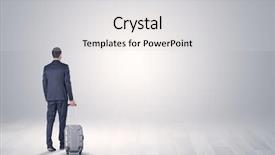  Presentation with space - Theme enhanced with businessman in a white boundless background and a  colored foreground