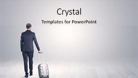  Presentation with space - Cool new slides with businessman in a white boundless backdrop and a  colored foreground