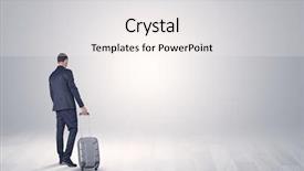  Presentation with space - Presentation theme having businessman in a white boundless background and a sky blue colored foreground