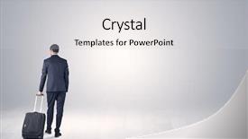  Presentation with space - PPT theme enhanced with businessman in a white boundless background and a light gray colored foreground