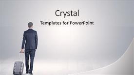  Presentation with space - Colorful PPT layouts enhanced with businessman in a white boundless backdrop and a  colored foreground