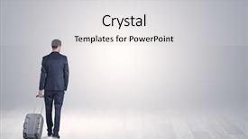  Presentation with space - Slide deck consisting of businessman in a white boundless background and a  colored foreground