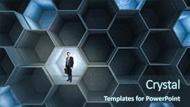  Presentation with hexagon - PPT layouts consisting of businessman in abstract 3d structure background and a ocean colored foreground