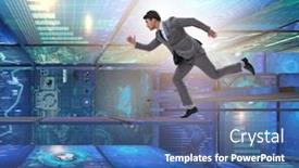  Presentation with abstract business - Amazing slide set having building management system - businessman in abstract business concept backdrop and a ocean colored foreground