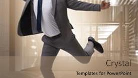  Presentation with business abstract - Presentation design enhanced with businessman-in-abstract-business-concept background and a coral colored foreground