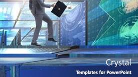  Presentation with business abstract - Presentation theme featuring businessman-in-abstract-business-concept background and a ocean colored foreground