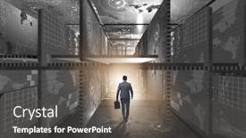  Presentation with business abstract - Audience pleasing presentation consisting of businessman in abstract business concept backdrop and a dark gray colored foreground