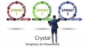  Presentation with concept - PPT theme having businessman in agile methods concept background and a white colored foreground