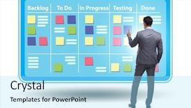  Presentation with concept - Theme featuring businessman in agile methods concept background and a arctic colored foreground