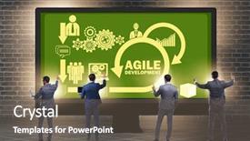  Presentation with research methods - Beautiful PPT theme featuring businessman in agile methods concept backdrop and a gray colored foreground