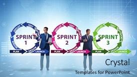  Presentation with concept gcf - Presentation theme with businessman in agile methods concept background and a light blue colored foreground