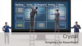  Presentation with concept gcf - Slide set consisting of businessman in agile methods concept background and a light gray colored foreground