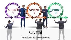  Presentation with numerical methods - Cool new slide deck with businessman in agile methods concept backdrop and a white colored foreground