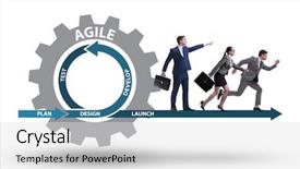  Presentation with concept - PPT theme enhanced with businessman in agile methods concept background and a light gray colored foreground