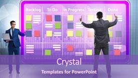  Presentation with numerical methods - Theme having businessman in agile methods concept background and a violet colored foreground