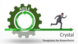  Presentation with concept - Amazing slide set having businessman in agile methods concept backdrop and a white colored foreground