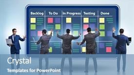  Presentation with concept - Amazing PPT theme having businessman in agile methods concept backdrop and a teal colored foreground