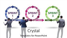  Presentation with concept - Slide deck having businessman in agile methods concept background and a white colored foreground