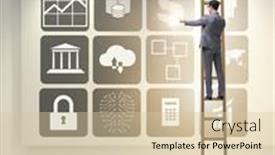  Presentation with software - Slides having businessman-in-agile-software-development background and a lemonade colored foreground