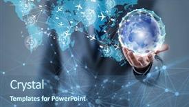  Presentation with transportation - Slides with businessman in air transportation concept background and a ocean colored foreground