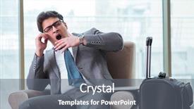  Presentation with airport lounge - Cool new presentation theme with businessman in airport business lounge backdrop and a gray colored foreground