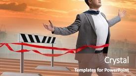  Presentation with motivation - Amazing slides having businessman in ambition and motivation backdrop and a coral colored foreground