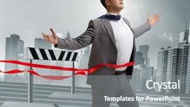  Presentation with motivation - Slide deck with businessman in ambition and motivation background and a gray colored foreground