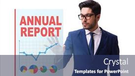  Presentation with report - Slide set consisting of businessman-in-annual-report-concept background and a ocean colored foreground