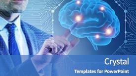  Presentation with artificial intelligence - Presentation theme consisting of businessman in artificial intelligence concept background and a teal colored foreground