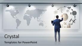  Presentation with artificial intelligence - Audience pleasing PPT theme consisting of businessman in artificial intelligence concept backdrop and a light gray colored foreground