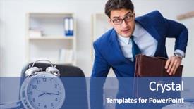  Presentation with management - Audience pleasing slides consisting of businessman in bad time management backdrop and a ocean colored foreground