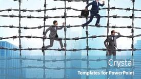  Presentation with concept - Slides consisting of businessman-in-barbed-wire-concept background and a teal colored foreground