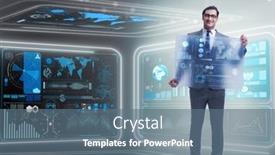  Presentation with data management - Audience pleasing slide set consisting of businessman-in-big-data-management backdrop and a ocean colored foreground