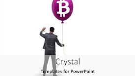  Presentation with bubble - PPT layouts having businessman-in-bitcoin-bubble-concept background and a white colored foreground