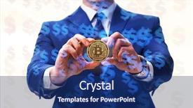  Presentation with price - Slides with businessman in bitcoin price increase background and a  colored foreground