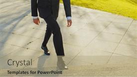  Presentation with trousers - PPT theme enhanced with businessman-in-black-classic-shoes background and a coral colored foreground