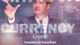  Presentation with blockchain - Presentation consisting of businessman in blockchain cryptocurrency concept background and a gray colored foreground