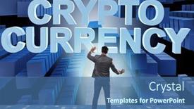  Presentation with blockchain - Cool new presentation theme with businessman-in-blockchain-cryptocurrency-concept backdrop and a ocean colored foreground