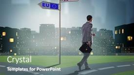  Presentation with brexit - Beautiful presentation theme featuring businessman-in-brexit-concept-uk backdrop and a gray colored foreground