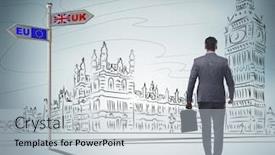  Presentation with brexit - Amazing PPT theme having businessman-in-brexit-concept-uk backdrop and a light gray colored foreground