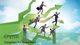  Presentation with concept - Cool new PPT theme with businessman-in-business-chart-concept backdrop and a seafoam green colored foreground