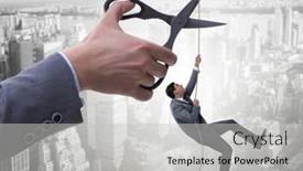  Presentation with risk - PPT theme having businessman-in-business-risk-concept background and a light gray colored foreground