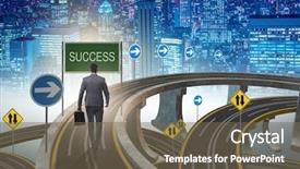  Presentation with business growth success biblical principles - Cool new presentation theme with businessman in business success concept backdrop and a violet colored foreground