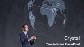  Presentation with business success - Cool new PPT layouts with businessman-in-business-success-investment backdrop and a dark gray colored foreground