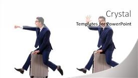  Presentation with business travel - Colorful slides enhanced with travel concept isolated on white backdrop and a white colored foreground