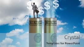  Presentation with pricing - Slide set having businessman-in-carbon-pricing-concept background and a light blue colored foreground