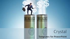  Presentation with pricing - Presentation theme enhanced with businessman-in-carbon-pricing-concept background and a light blue colored foreground